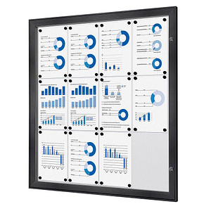 Showdown® Displays Schaukasten grau 12x DIN A4 96,1 x 2,3 x 100,4 cm, 1 St.