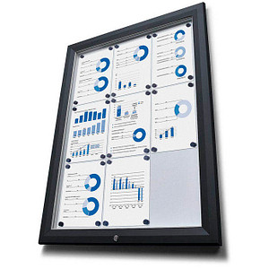 Showdown® Displays Schaukasten Premium schwarz 9x DIN A4 80,5 x 4,7 x 106,7 cm, 1 St.