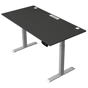 Kerkmann Move 1 plus elektrisch höhenverstellbarer Schreibtisch anthrazit rechteckig, T-Fuß-Gestell grau 160,0 x 80,0 cm