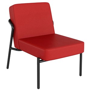 medso powered by PAPERFLOW Sessel MEDSO S rot schwarz Kunstleder 58,0 x 74,3 x 38,0 cm, 1 St.