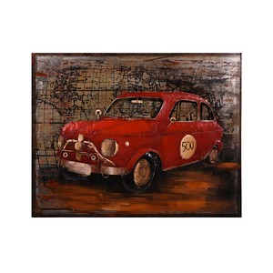 Garden Pleasure Wandbild 3D rotes Auto, Metall