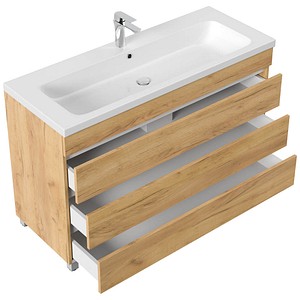POSSEIK Waschbecken mit Unterschrank FELLINI 120 eiche gold 120,0 x 46,0 x 83,5 cm