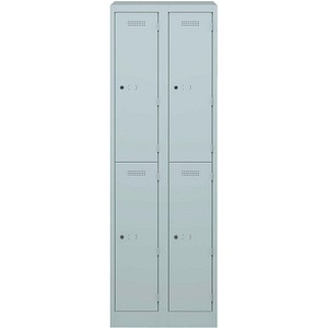 BISLEY Spind lichtgrau PL3050D2645, 4 Schließfächer 60,0 x 50,0 x 180,0 cm