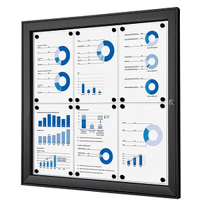 Showdown® Displays Schaukasten schwarz 6x DIN A4 74,1 x 2,3 x 69,6 cm, 1 St.