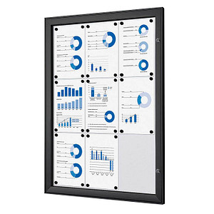 Showdown® Displays Schaukasten schwarz 9x DIN A4 74,1 x 2,3 x 100,4 cm, 1 St.