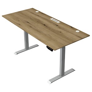 Kerkmann Move 1 plus elektrisch höhenverstellbarer Schreibtisch eiche rechteckig, T-Fuß-Gestell grau 180,0 x 80,0 cm