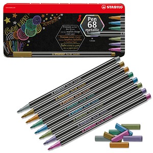 STABILO Pen 68 metallic Filzstifte farbsortiert, 8 St.