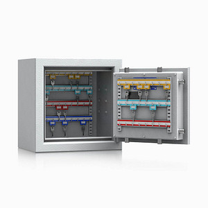 ISS safe4key Schlüsseltresor lichtgrau mit 64 Haken, Elektronikschloss, 40,0 x 27,0 x 40,0 cm, 1 St.