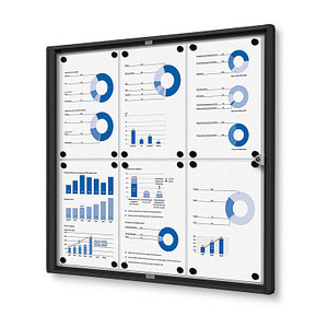 Showdown® Displays Schaukasten Economy schwarz 6x DIN A4 71,1 x 2,6 x 65,5 cm, 1 St.