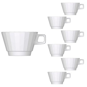 BAUSCHER Kaffeetassen EDGE weiß 0,26 l, 6 St.
