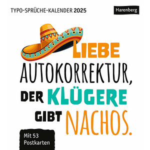 Harenberg Postkartenkalender Typo Sprüche 2025