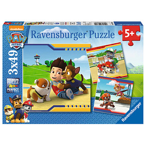 Ravensburger PAW Patrol Helden mit Fell Puzzle, 3 x 49 Teile