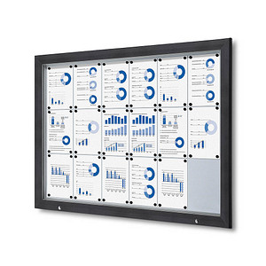 Showdown® Displays Schaukasten Premium grau 18x DIN A4 146,5 x 4,7 x 106,7 cm, 1 St.