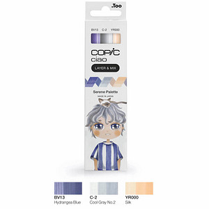 COPIC® Ciao Serene Palette Layoutmarker-Set farbsortiert 1,0 + 6,0 mm, 3 St.