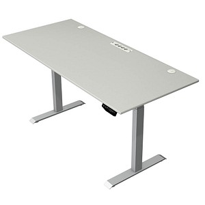 Kerkmann Move 1 plus elektrisch höhenverstellbarer Schreibtisch lichtgrau rechteckig, T-Fuß-Gestell grau 180,0 x 80,0 cm