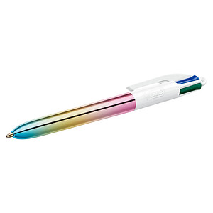 BIC 4-Farben-Kugelschreiber GRADIENT mehrfarbig, Schreibfarbe: schwarz, blau, grün, rot, 1 St.