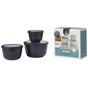 MEPAL Frischhaltedosen-Set Cirqula schwarz 0,5/1,0/2,0 l, 1 Set