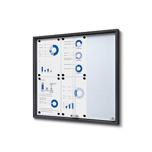 Showdown® Displays Schaukasten SLIM grau 6x DIN A4 68,6 x 5,0 x 64,1 cm, 1 St.