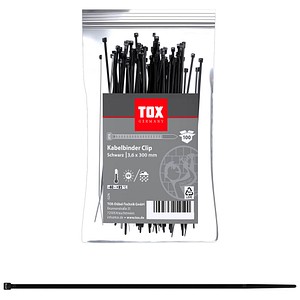 TOX Kabelbinder Clip schwarz 300,0 mm x 3,6 mm, 100 St.