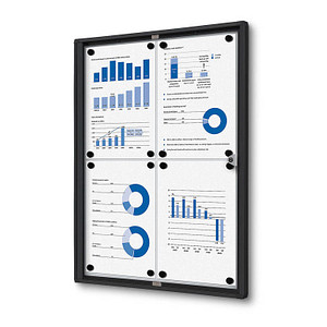 Showdown® Displays Schaukasten Economy schwarz 4x DIN A4 49,1 x 2,6 x 65,5 cm, 1 St.