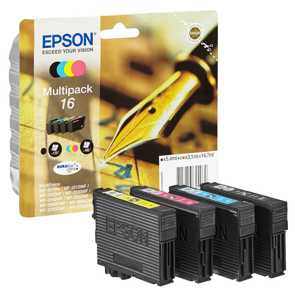 EPSON 16 / T1626 schwarz, 4er-Set cyan, gelb magenta, Printus | Druckerpatronen