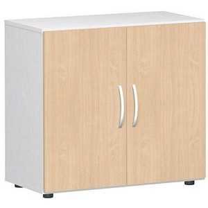 geramöbel Aktenschrank Flex, S-382100-BW weiß, buche 1 Fachboden 80,0 x 42,0 x 75,2 cm