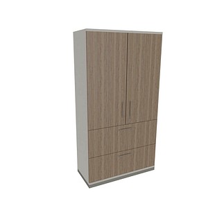 fm Aktenschrank Oldenburg, 4260649684788 weiß, eiche natur 2 Fachböden 100,0 x 44,2 x 186,9 cm