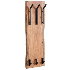 WOHNLING Wandgarderobe WL6.360 akazie Holz 6 Haken 35,0 x 100,0 cm, 1 St.