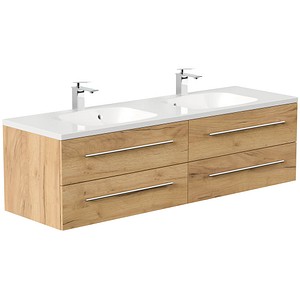 POSSEIK Waschbecken mit Unterschrank GEANT 160 eiche gold 160,0 x 49,6 x 44,0 cm