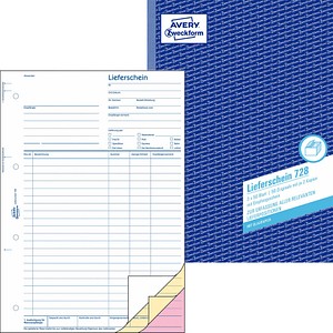 AVERY Zweckform Lieferschein mit Empfangsschein Formularbuch 728, 1 St.