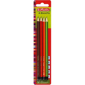 herlitz Scolair Bleistifte B, H, HB, 2B farbsortiert, 4 St.