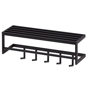 WOHNLING Wandgarderobe WL6.449 schwarz Metall 5 Haken 70,0 x 20,0 cm, 1 St.