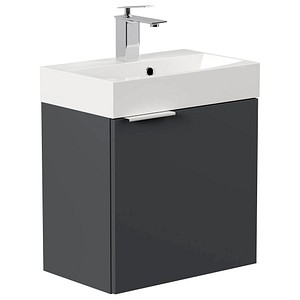 POSSEIK Waschbecken mit Unterschrank CUBI SLIMLINE grafit 50,0 x 31,8 x 56,3 cm