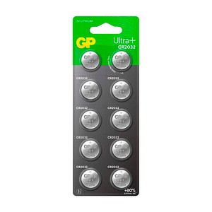 GP Knopfzellen CR2032 Lithium 3,0 V, 10 St.