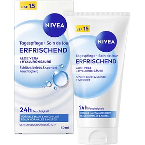 NIVEA 24h FEUCHTIGKEIT LFS 15 ERFRISCHENDE Gesichtscreme 50,0 ml