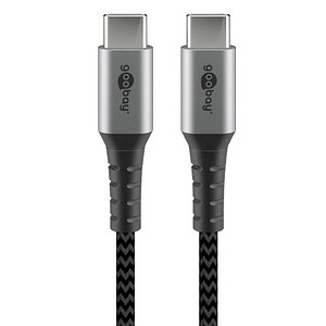 goobay USB C Kabel 0,5 m schwarz, grau