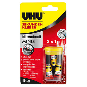 3 UHU Minis Sekundenkleber 3x 1,0 g