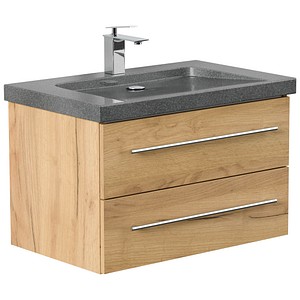 POSSEIK Waschbecken mit Unterschrank YAMO 75 eiche gold 75,0 x 45,0 x 50,0 cm