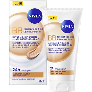 NIVEA BB MITTEL 5IN1 24h Feuchtigkeit LFS 15 Gesichtscreme 50,0 ml