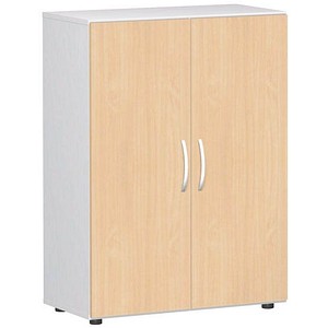 geramöbel Aktenschrank Flex, S-383102-BW weiß, buche 2 Fachböden 80,0 x 42,0 x 110,4 cm