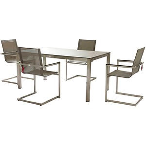 Garden Pleasure Sitzgruppe Sienna, grau Kunststoff, Metall, 5-teilig