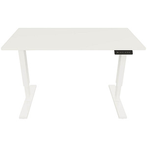 BISLEY E-StarterTech elektrisch höhenverstellbarer Schreibtisch weiß rechteckig, T-Fuß-Gestell weiß 120,0 x 60,0 cm