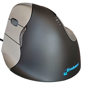 Evoluent Vertical Mouse 4 links Maus ergonomisch kabelgebunden grau, anthrazit