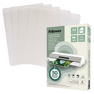 Fellowes Laminierfolien mit 50% recyceltem Anteil matt für A4 75-80 micron, 100 St.