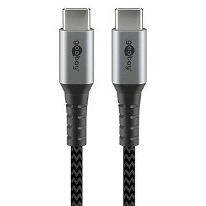 goobay USB C Kabel 2,0 m schwarz, grau