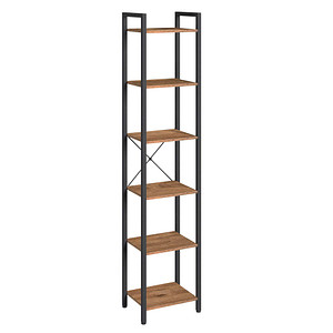 VASAGLE Bücherregal walnuss, schwarz 40,0 x 30,0 x 187,5 cm, 1 St.