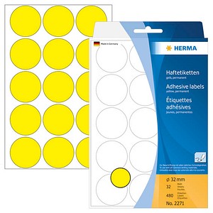 HERMA Klebepunkte 2271 gelb Ø 32,0 mm