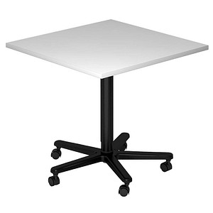 HAMMERBACHER VST88 Stehtisch höhenverstellbar quadratisch Spanplatte lichtgrau 80,0 x 80,0 x 72,0 - 114,0 cm, 1 St.