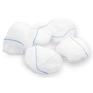 Meditrade® Mulltupfer mit Röntgenkontrastfaden 1186, Gr. Hütchen, eigroß weiß, 30x 10 St.