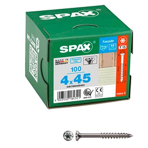 SPAX® Fassadenschrauben T15 Linsensenkkopf A2 0467000400453 4 mm x 45 mm, 100 St.